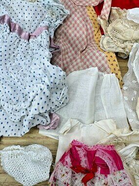 Lot of Vintage Antique Doll Clothes Various Sizes Some Handmade 8+